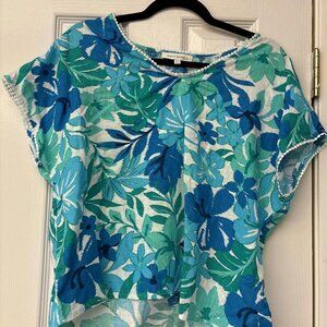 Emily Daniels Blouse Women's XL  Lightweight Short Sleeve